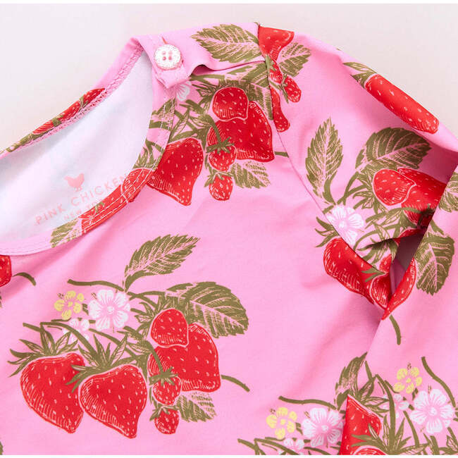 Baby Girls Rash Guard Set, Pink Wild Strawberries - Two Pieces - 3