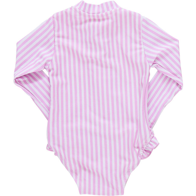 Baby Girls Arden Suit, Pink Faux Embroidery Stripe - One Pieces - 7
