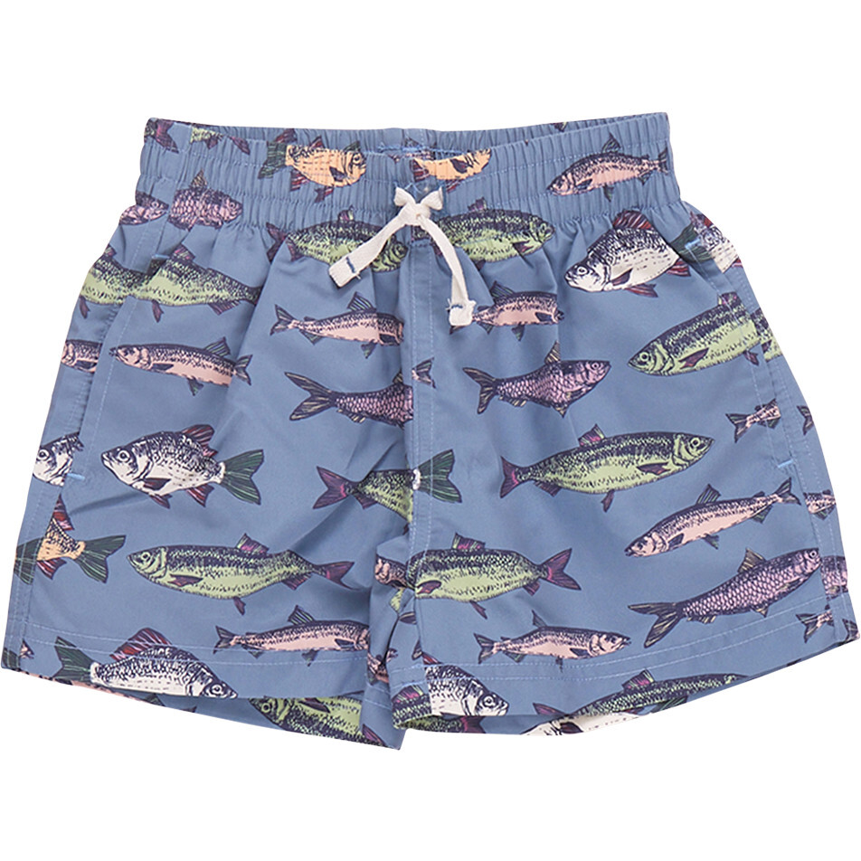 Baby Boys Swim Trunk, Bluestone Multi Fishies - Swim Trunks - 1