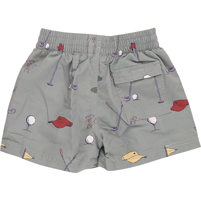 Baby Boys Swim Trunk, Green Golf Tournament - Swim Trunks - 3