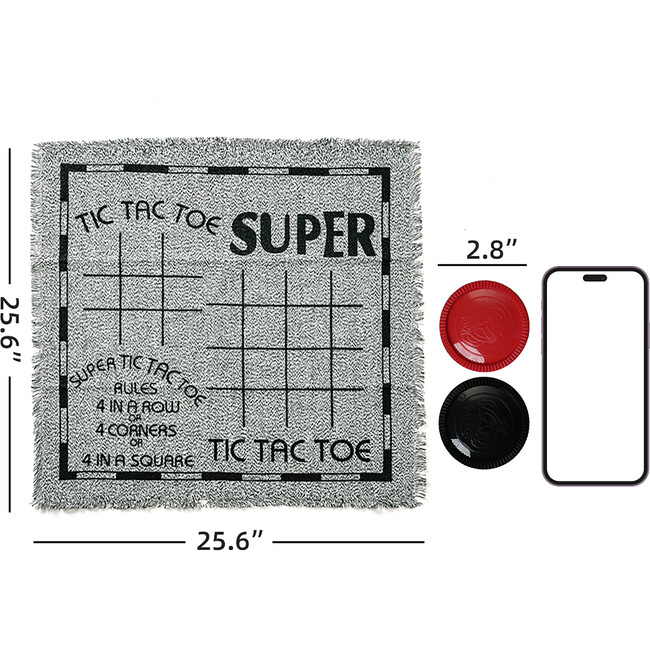 3-In-1 Game Set: Giant Checkers, Tic Tac Toe - Outdoor Games - 3