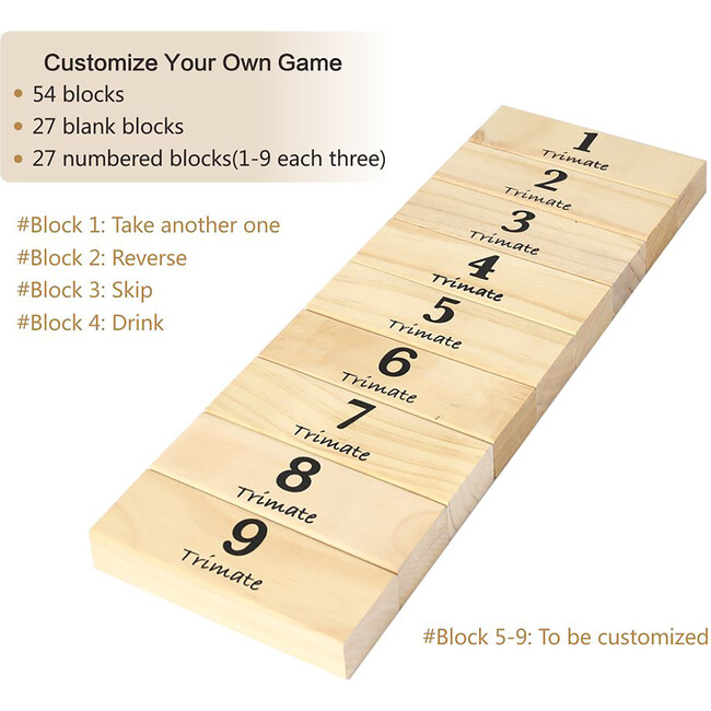 Wooden Toppling Tower: Large - 21.25" - Outdoor Games - 5