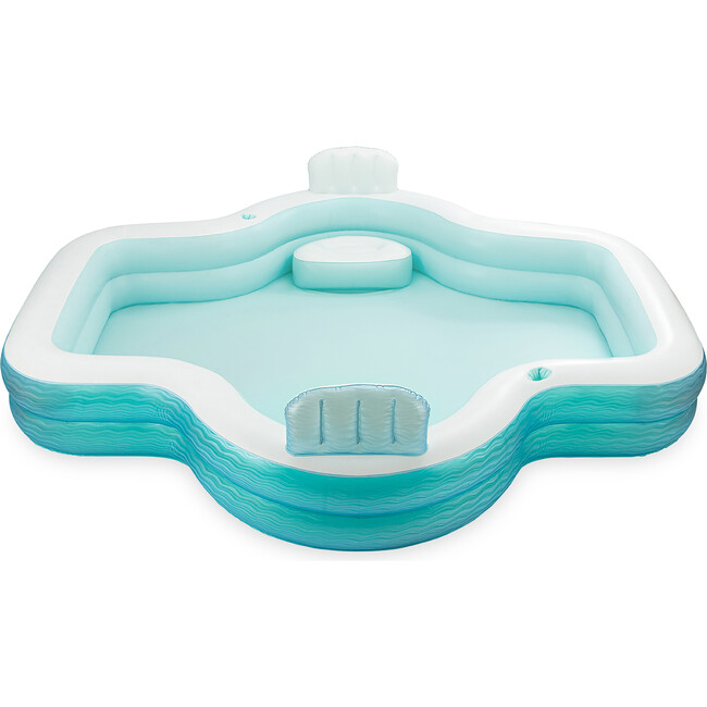 Shimmer Party Pool - 10ft Teal & White - Pool Floats - 7