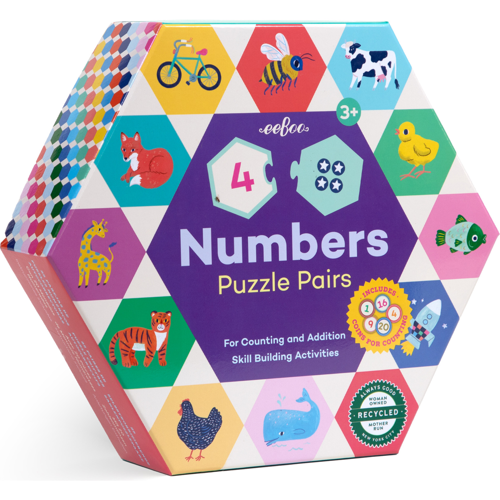 Hexagon Puzzle Pairs: Numbers - Puzzles - 1