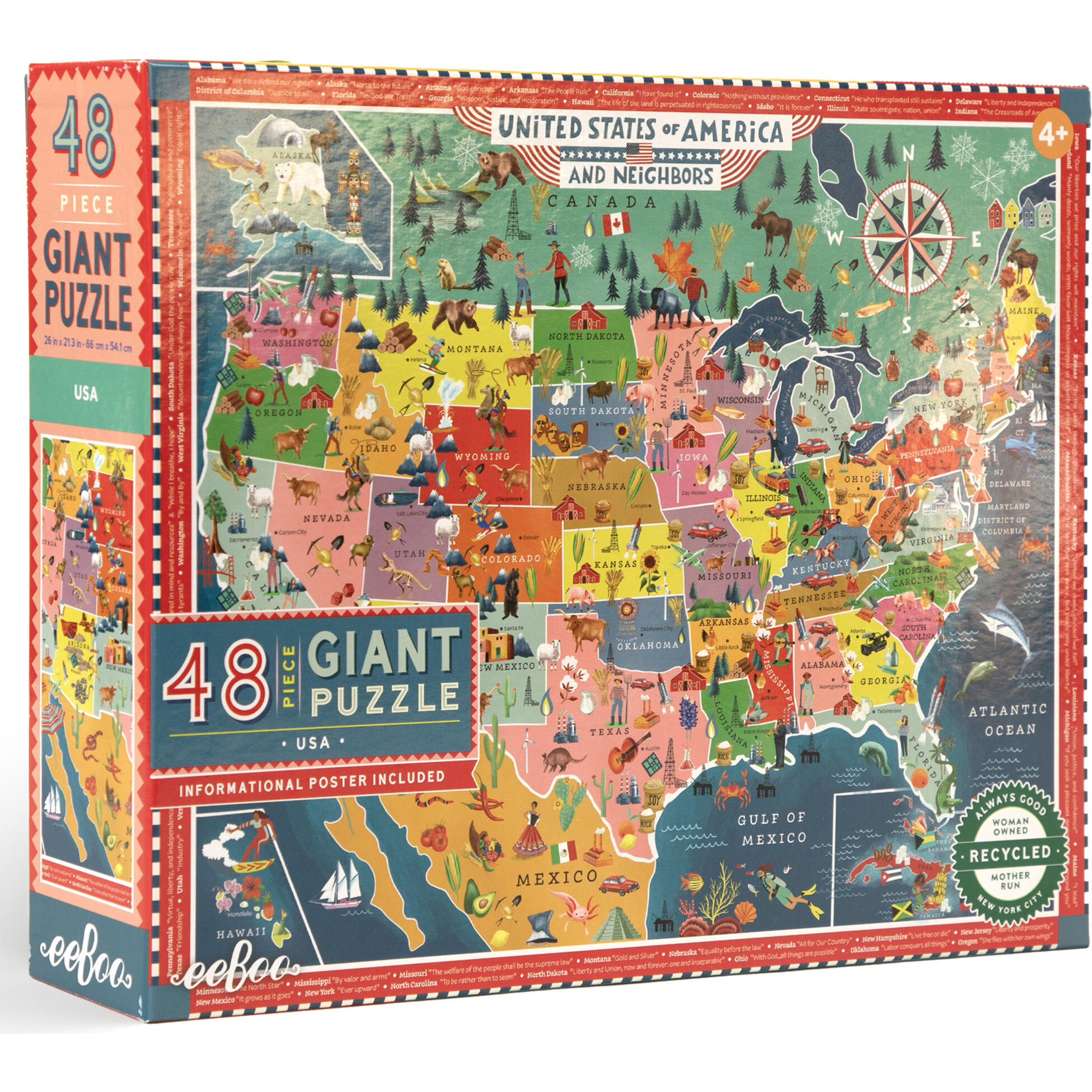 Giant Puzzle: USA Map - 48 Piece - Puzzles - 1