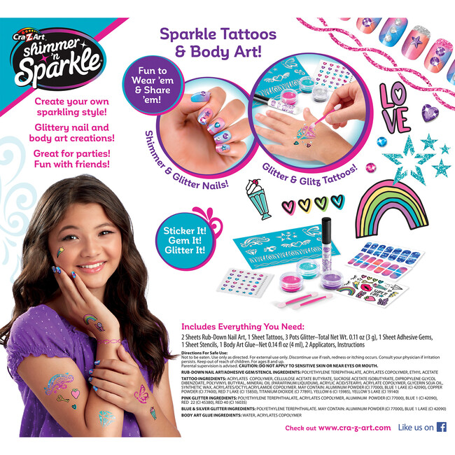 Shimmer 'N Sparkle: Sparkling Glitter Tattoos & Nails - Arts & Crafts - 2