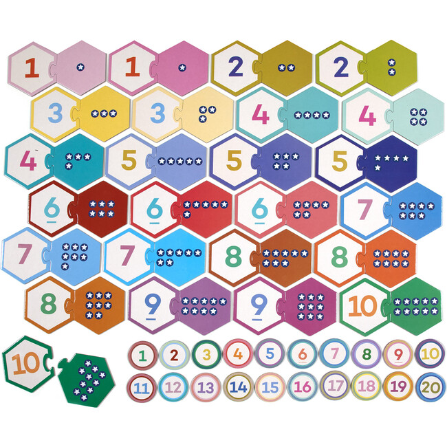 Hexagon Puzzle Pairs: Numbers - Puzzles - 3