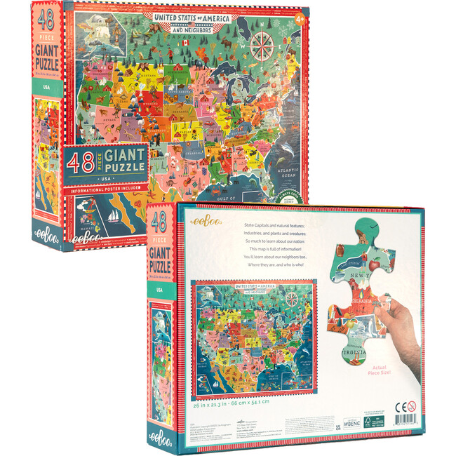 Giant Puzzle: USA Map - 48 Piece - Puzzles - 6