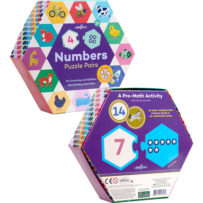 Hexagon Puzzle Pairs: Numbers - Puzzles - 6
