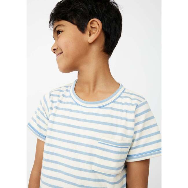 Willie T-Shirt, Dusty Blue Sport Stripe - T-Shirts - 3