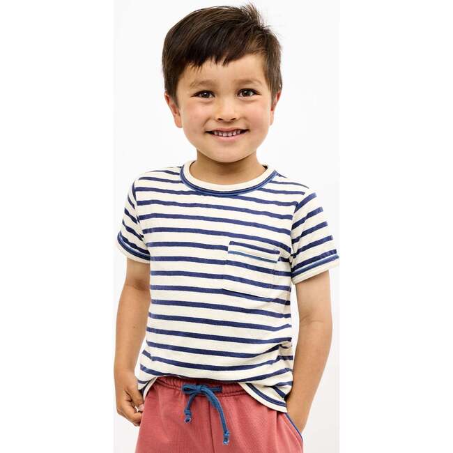 Willie T-Shirt, Navy Sport Stripe - T-Shirts - 3