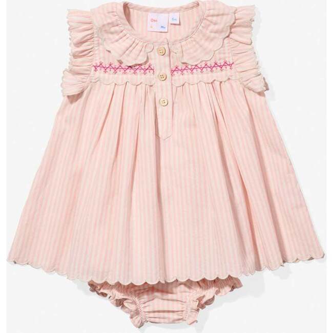 Sadie Baby Dress, Petal Ticking