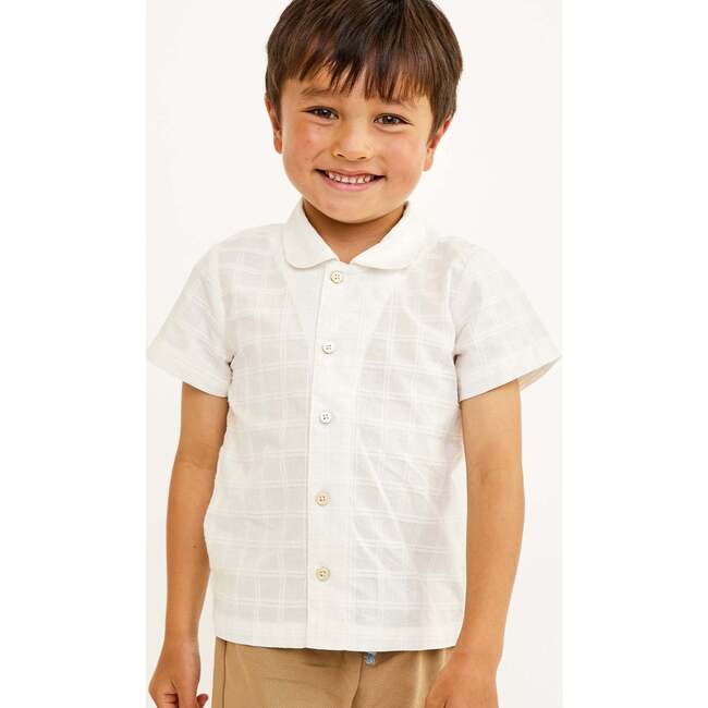 Robinson Shirt, Cream Windowpane - Shirts - 3