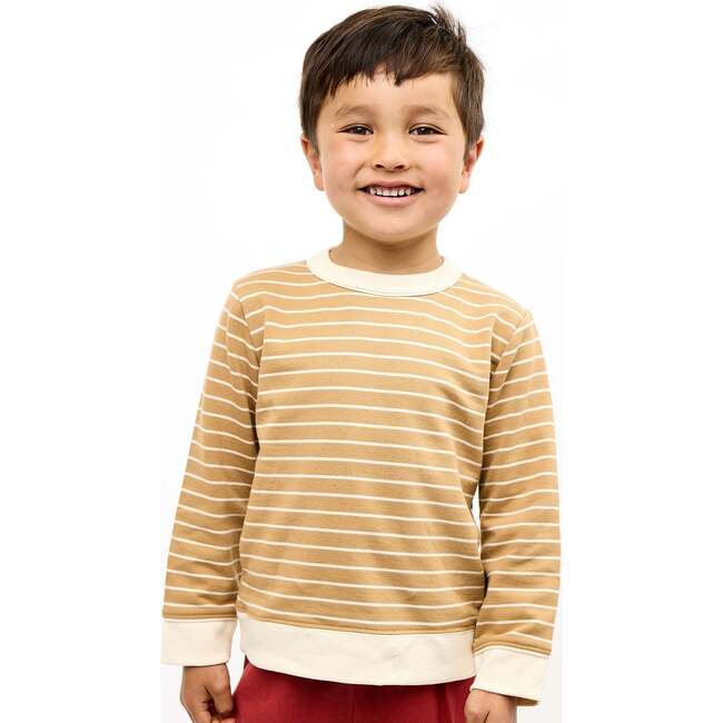 Remy Sweatshirt, Camel French Stripe - Sweatshirts - 4
