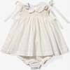 Olive Baby Dress, Cream Windowpane - Dresses - 1 - thumbnail