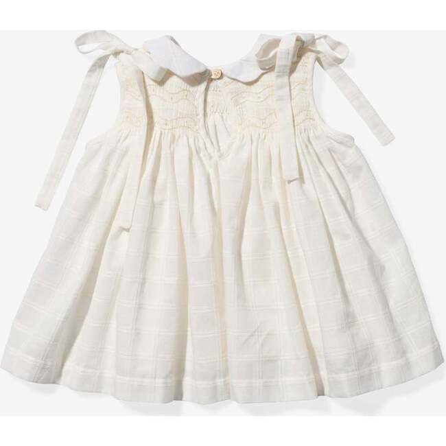 Olive Baby Dress, Cream Windowpane - Dresses - 2
