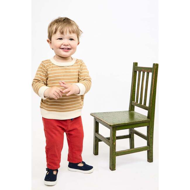 Remy Baby Sweatshirt, Camel French Stripe - Sweatshirts - 6
