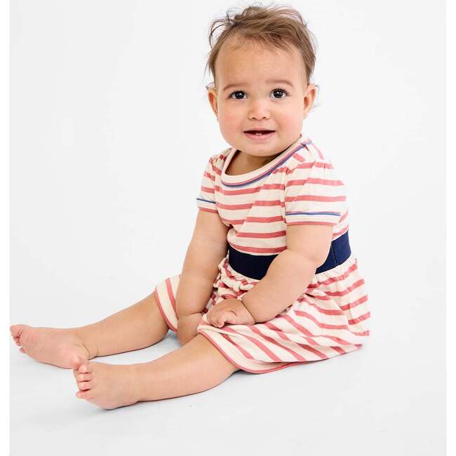 Mirren Baby Dress, Nautical Red Stripe - Dresses - 4