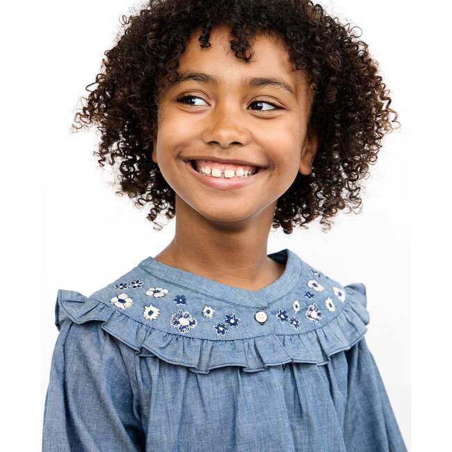 Maggie Blouse, Denim - Blouses - 4