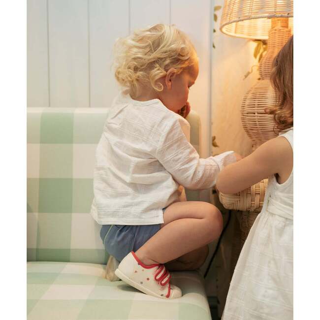 Lupo Baby Shirt, Cream Windowpane - Shirts - 4