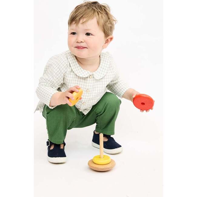 Jefferson Baby Shirt, Green Tattersall - Button Downs - 3