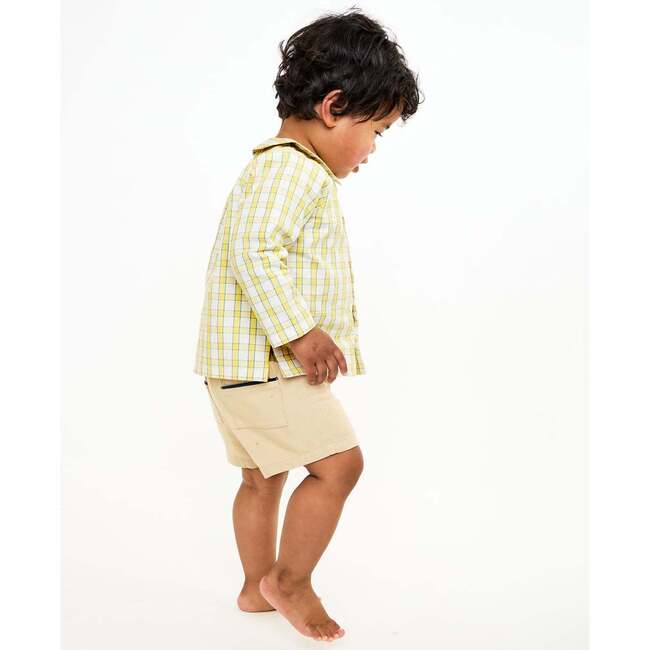 Jefferson Baby Shirt, Yellow Picnic Check - Button Downs - 4