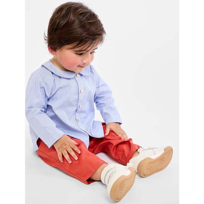 Jefferson Baby Shirt, Blue Pinstripe - Button Downs - 5