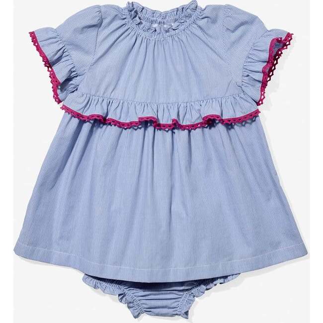 Diana Baby Dress, Blue Pinstripe