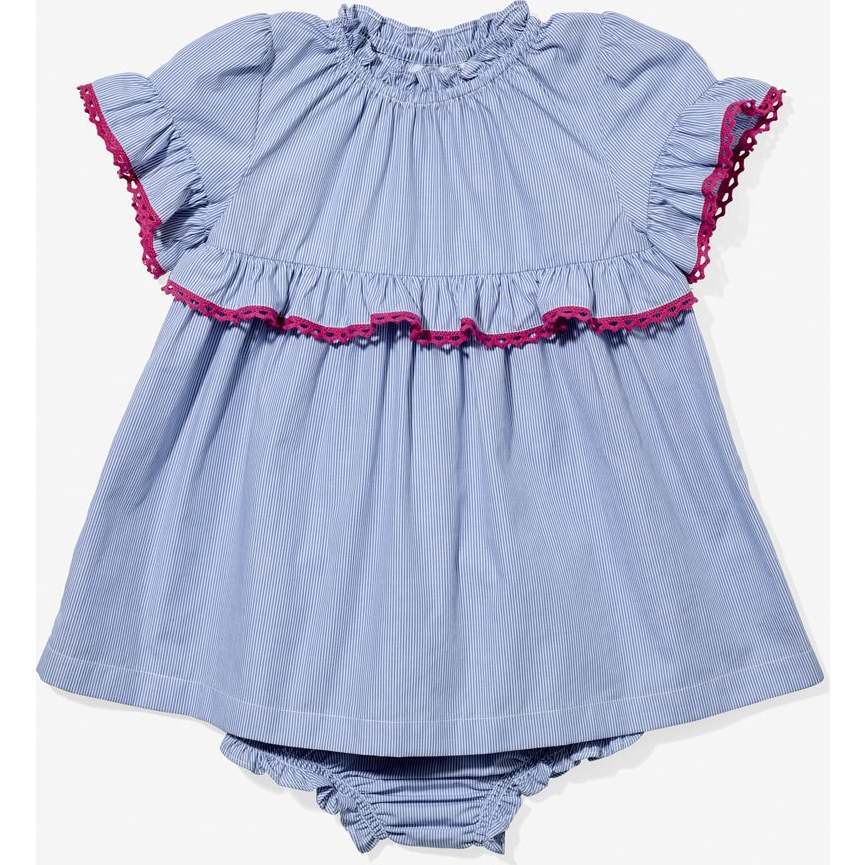 Diana Baby Dress, Blue Pinstripe - Dresses - 1