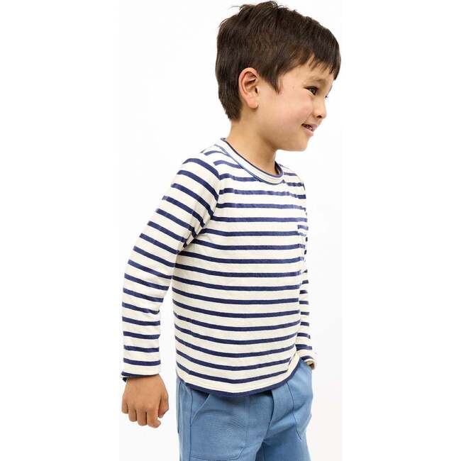 Edward T-Shirt, Navy Stripe - T-Shirts - 3