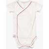 Crossbody Short Sleeve One-piece, Rose Piping - Onesies - 1 - thumbnail