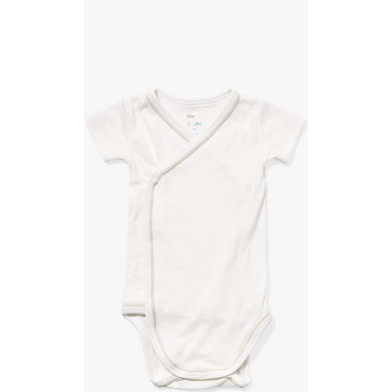 Crossbody Short Sleeve One-piece, Sea Glass Piping - Onesies - 1