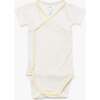 Crossbody Short Sleeve One-piece, Yellow Piping - Onesies - 1 - thumbnail