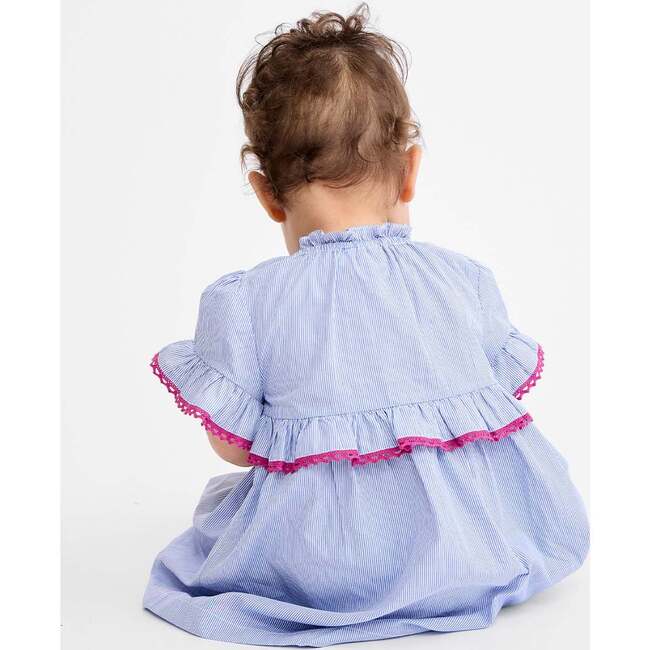 Diana Baby Dress, Blue Pinstripe - Dresses - 4