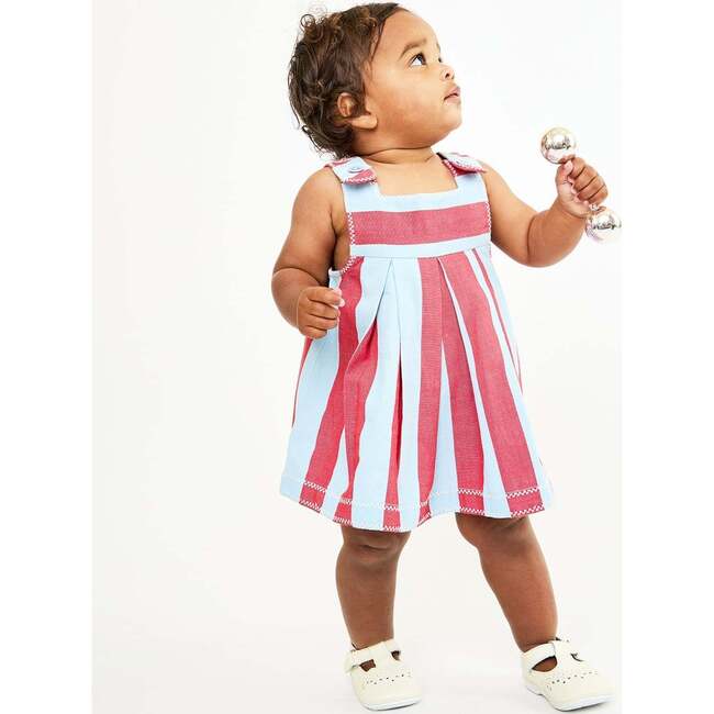 Daisy Baby Dress, Cherry Stripe - Dresses - 4