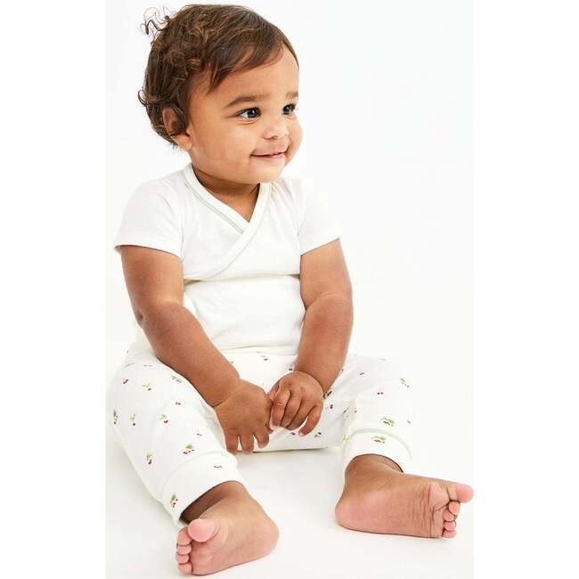 Crossbody Short Sleeve One-piece, Sea Glass Piping - Onesies - 4