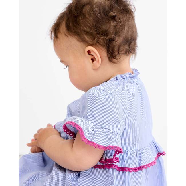 Diana Baby Dress, Blue Pinstripe - Dresses - 5