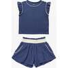 Bea Short Set, Navy - Shorts - 1 - thumbnail