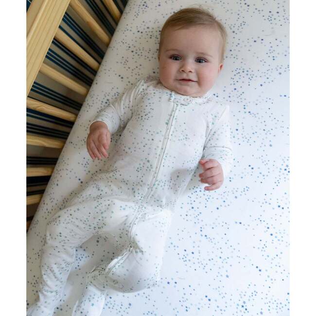 Marley Zip Footie, Seafoam Star - Footie Pajamas - 4