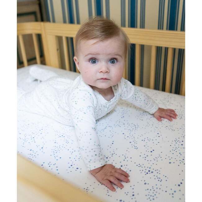Marley Zip Footie, Seafoam Star - Footie Pajamas - 5