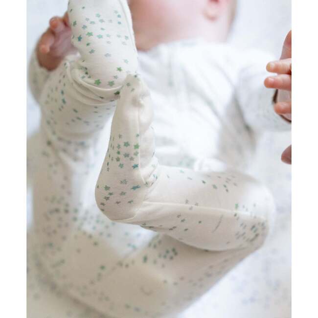 Marley Zip Footie, Seafoam Star - Footie Pajamas - 6