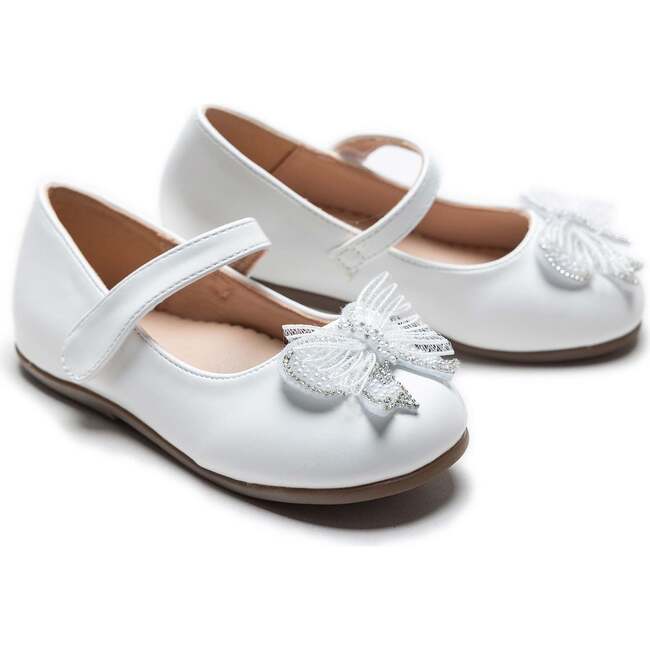 Charlotte Ribbon Flats, White