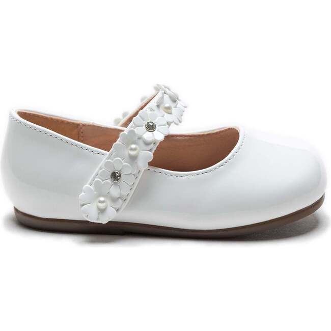 Amelia Floral Band Flats, White - Mary Janes - 2