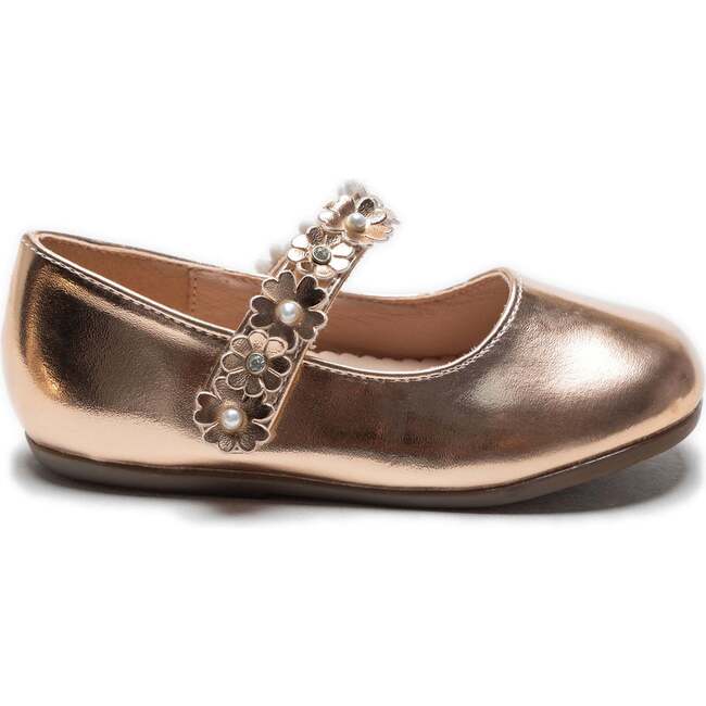 Amelia Floral Band Flats, Champagne - Mary Janes - 2