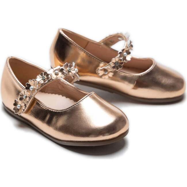 Amelia Floral Band Flats, Champagne - Mary Janes - 3