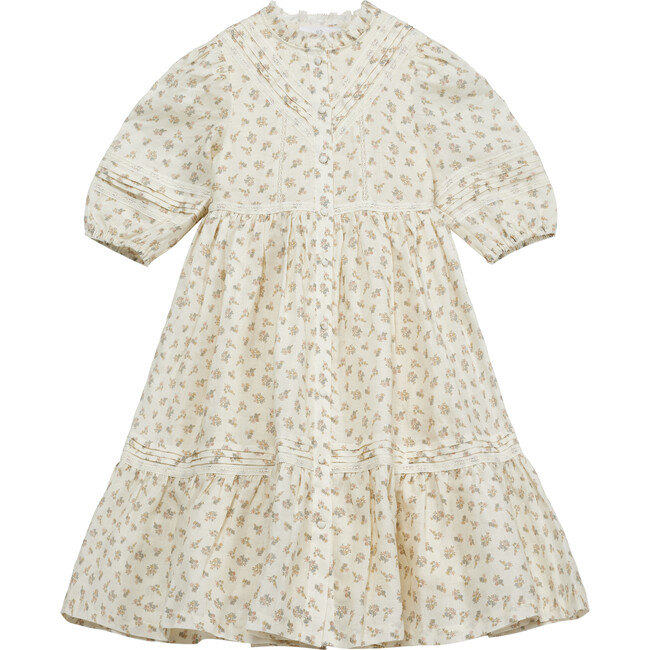 Madelaine Dress, Cream Flower - Dresses - 1