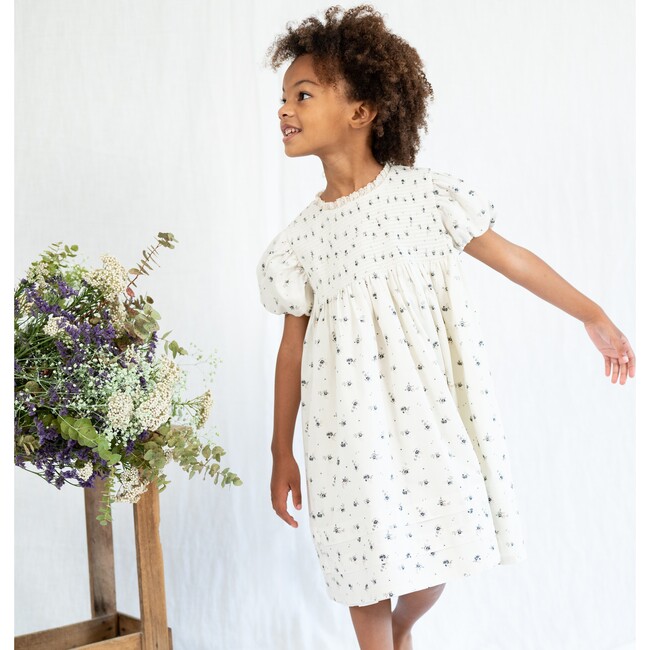 Silvia Dress, Blue Flower - Dresses - 4