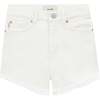 Lucy Shorts High Rise Cut Off, White Frayed - Shorts - 1 - thumbnail