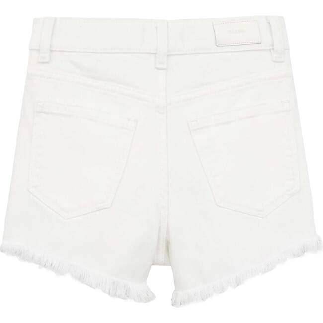 Lucy Shorts High Rise Cut Off, White Frayed
