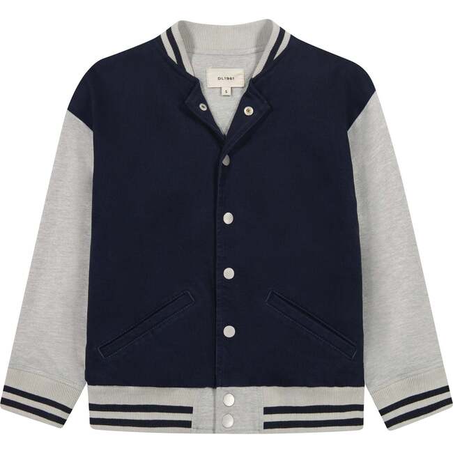 Casual Ribbed Hem Long Sleeve Snap Bomber Jacket, Depths Mixed - Jackets - 1